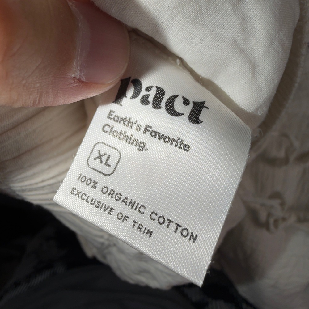 Pact Womens XL Organic Cotton Gauze Shorts Cream Elastic Waist Drawstring Casual - Picture 6 of 6